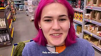 she was hungry and agreed to do anything for food pov blowjob missionary cowgirl doggystyle with creampie on tight ass