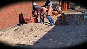Security Cam Catches Engineer Nataly in Sensual Construction Site Action