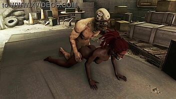 Dark desires in the post-apocalyptic world of Fallout 4 - Hot black man in bondage