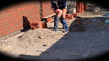Security Cam Catches Engineer Nataly in Sensual Construction Site Action
