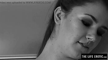 The skinny redhead covers herself in oil and masturbates in the kitchen with fingering and quickie action.