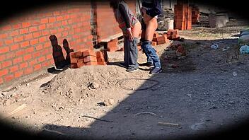 Security Cam Catches Engineer Nataly in Sensual Construction Site Action