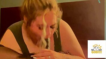 My step sister tries to deepthroat my big black cock