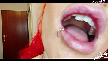 Redhead Anni angel in hardcore solo action on webcam