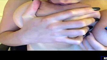 Teen Latina shows huge natural tits on webcam