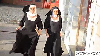 Hot girls having hot lesbian sex in a convent