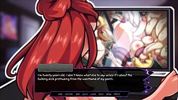 I play Futanari Gate, fapping to milf redhead futa cock