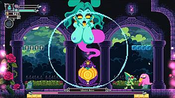 Cartoon witch gets a big cock titjob and facial