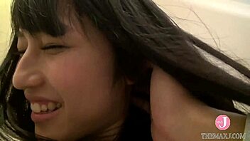 Asian slut sucks cock deep and hard on knees