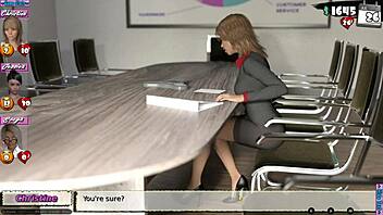 Babysitter in the office routine with some naughty fun