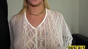 bound and blindfolded submissive throated