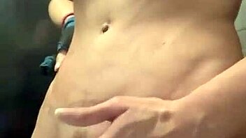 Beautiful latina in the gym smelling testosterone