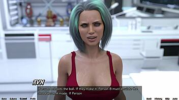 Stranded in space: basketball match against femdom mistress in 3D hentai.