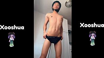 Cute gay guy with small 18+ tits and ass