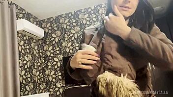 milfycalla says, 'look at all this cum on my jacket'