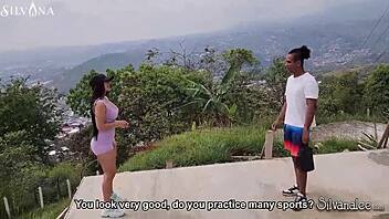 a bbc spies on a big ass fitness latina milf while she's running