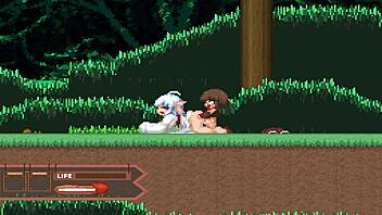 Animated hentai with Fobs and Yamabiko in a forest of blue skin