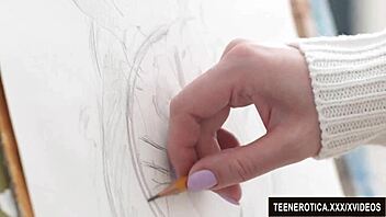 Male Model Fucks Art Students Lasciva And Sofy Soul's Tight Asses