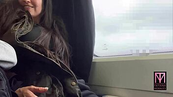Public pleasure with a handsome stranger on the train