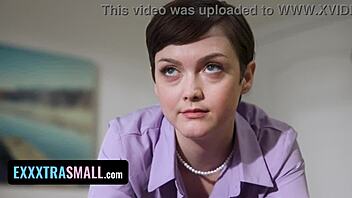 Petite secretary punished by new boss in office roleplay