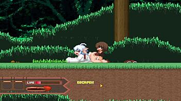 Animated hentai with Fobs and Yamabiko in a forest of blue skin
