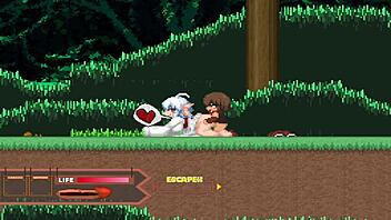 Animated hentai with Fobs and Yamabiko in a forest of blue skin