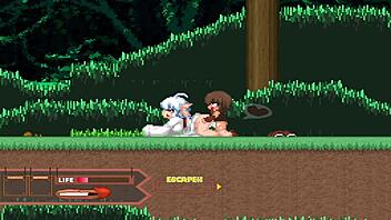 Animated hentai with Fobs and Yamabiko in a forest of blue skin