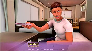 Summer hentai game with MILF stepmom and big tits