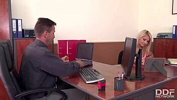 Gorgeous Office Sluts Caught Eating Pussy and Fucked Hard