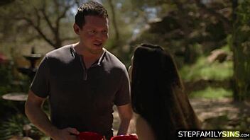 stepcousins fuck outdoor during family reunion with muff diving and deepthroat taboo