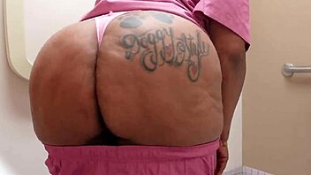 Thick Latina Ebony Masturbates Her Big Ass And Clit At Work With Piercing