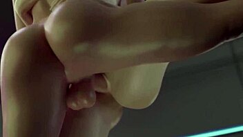 Sweet bitch enjoys cum inside from futanari double fuck.