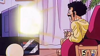 In Dragon Ball Z, Bulma and Gohan encounter a monster in this hentai scene