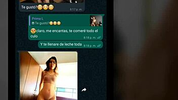 whatsapp chat with my cousin gets steamy and leads to my room