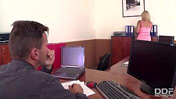 Gorgeous Office Sluts Caught Eating Pussy and Fucked Hard