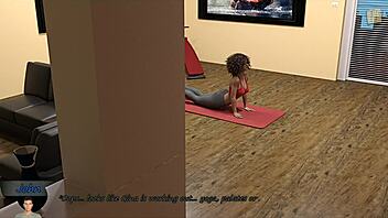 gorgeous gina touches pussy through yoga pants in big city