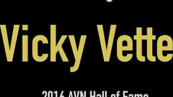 blonde vicky vette's big tits drenched in cum after wild handjob