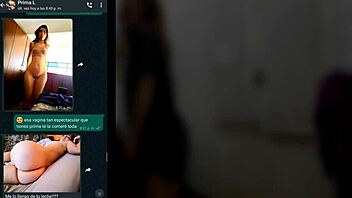 whatsapp chat with my cousin gets steamy and leads to my room