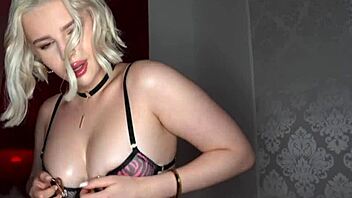 Busty blonde Eliz gets late-night anal pleasure with glee