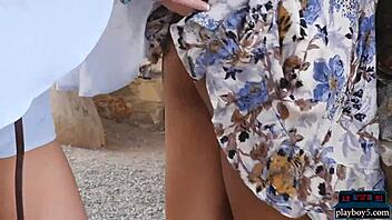 Gorgeous Lesbian Brunettes Undress and Play Outdoors. Pure Heat!