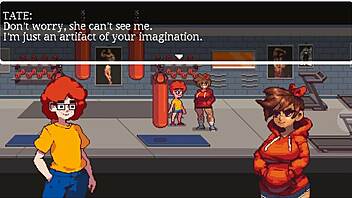 Gym buddies hentai game muscular girl trains and relaxes after.