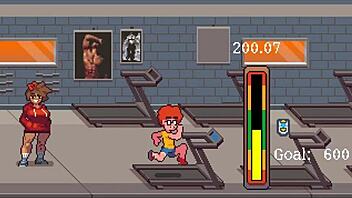 Hentai game featuring muscular girl and femdom action