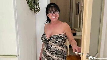 Horny milf teases with her massive boobs, so hot! 🔥