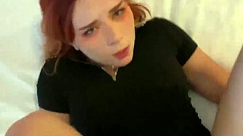 Redhead hard fucking and deep blowjob - cum in mouth