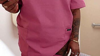 Thick Latina Ebony Masturbates Her Big Ass And Clit At Work With Piercing