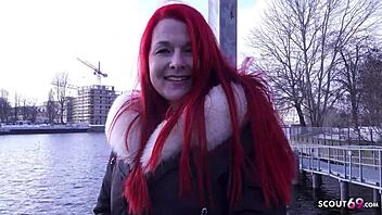 german scout picks redhead milf for berlin bang