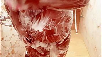 bengali wife enjoying a relaxing bath at home