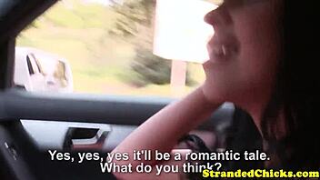 Euro Hitchhiker’s Big Tits Covered in Cum!