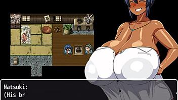 in the tanned girl natsuki hentai game episode 7, all the men desire her and jerk off their huge erected cocks.