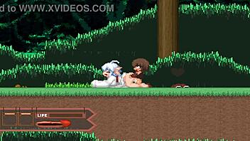 Animated hentai with Fobs and Yamabiko in a forest of blue skin